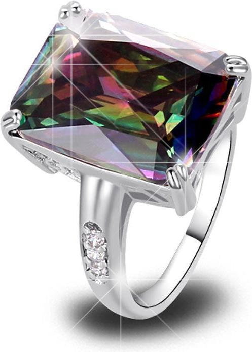Image du produit Hermex Bague argentée avec Rainbow Sapphire / Zirconia - T. 52 / Size 7 (52)