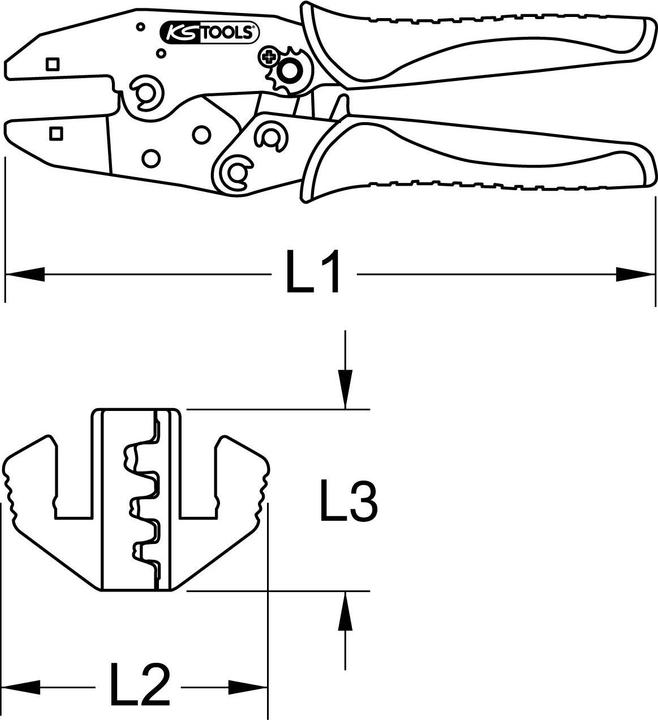 Productafbeelding KS Tools Krimptang voor DEUTSCH DT en DEUTSCH DTP (220 mm)