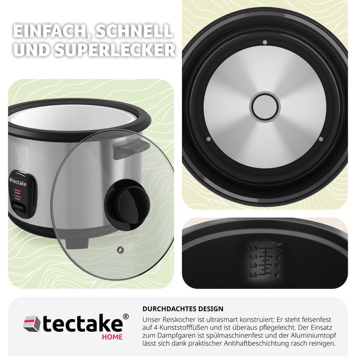 Produktbild tectake Reiskocher mit Dampfgareinsatz