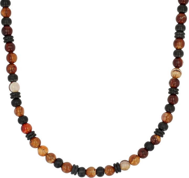 Immagine prodotto S.Oliver Halsschmuck für Herren, Edelstahl, Steel Beads, Achat (Acciaio inossidabile, 5 cm)