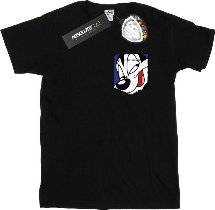 Looney Tunes Pepe Le Pew Face Faux Pocket TShirt (XL)