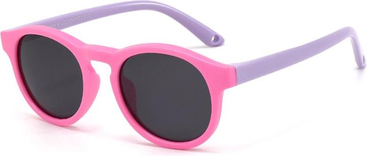Techsuit - Sunglasses Polarised (8308-C42) - for Babies, Round Shape, with Strap - Pink / Purple