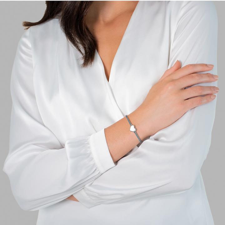 Produktbild Glanzstücke München Damen Herz Sterling Silber silber 15,0 - 22,0 cm, flexibel einstellbar - 5974 (22 cm, Sterling Silber)