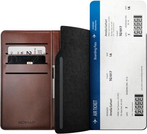 Productafbeelding Nomad Leren Paspoort Portemonnee Pen Editie Rustiek Bruin