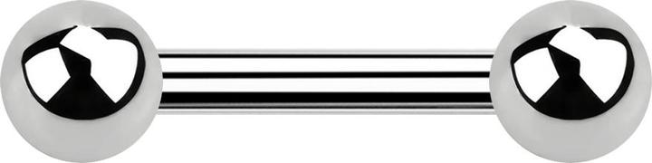 Star Piercing Barbell Innengewinde silber mit zwei Kugeln (ohne Messing, Chirurgenstahl 316L)