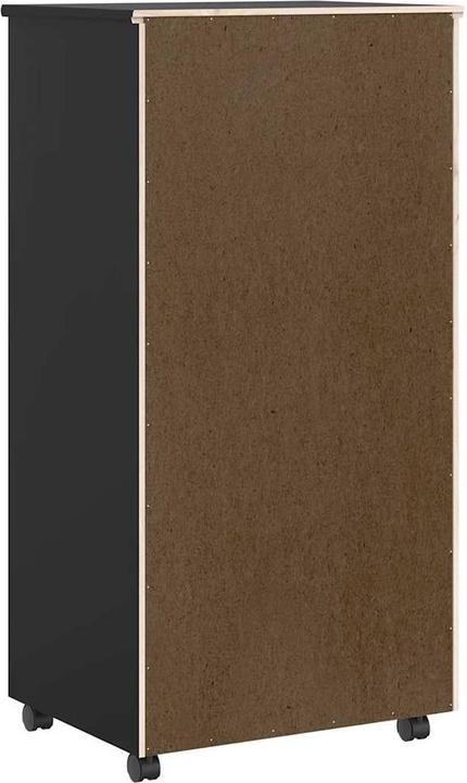 Produktbild VidaXL Rollschrank mit Schubladen MOSS Schwarz Massivholz Kiefer