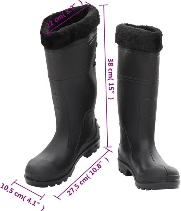 Actual product image VidaXL Rubber boots with removable inner lining size PVC (40)