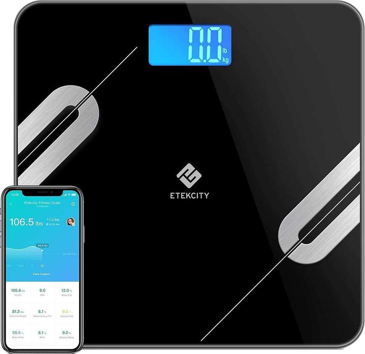 Produktbild Etekcity Bluetooth Körperfettwaage Smart Digitale Waage- Black (180 kg)