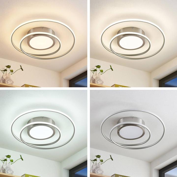 Produktbild Lindby Bovia LED-Deckenlampe, CCT, dimmbar, nickel (3900 lm)