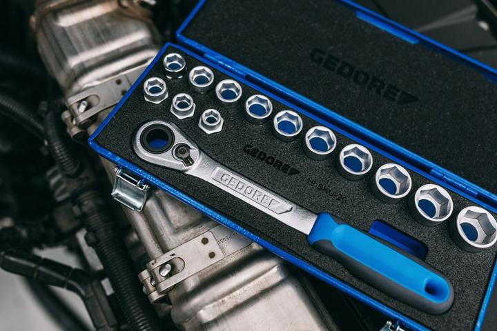 Actual product image Gedore 19 SKU-20 Socket spanner set 1/2", 14 pieces, 10-24 mm (23 mm, 10 mm, 13 mm, 16 mm, 18 mm, 15 mm, 17 mm, 20 mm, 11 mm, 14 mm, 19 mm, 22 mm, 24 mm, 12 mm, 21 mm)