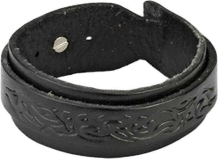 Star Piercing Lederarmband schwarz mit Tribal Design (Leder, ohne Messing)