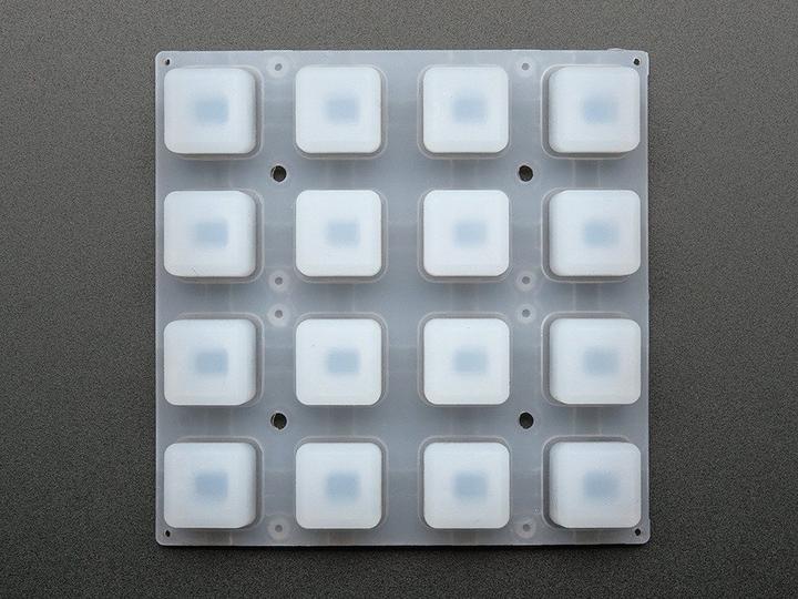 Actual product image Adafruit Silicone Elastomer 4x4 Button Keypad for 3mm LEDs (Badges)