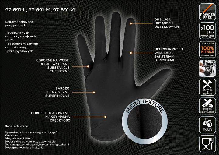 Actual product image Neo Gloves nitrile, black, 100 pieces, size L (L)