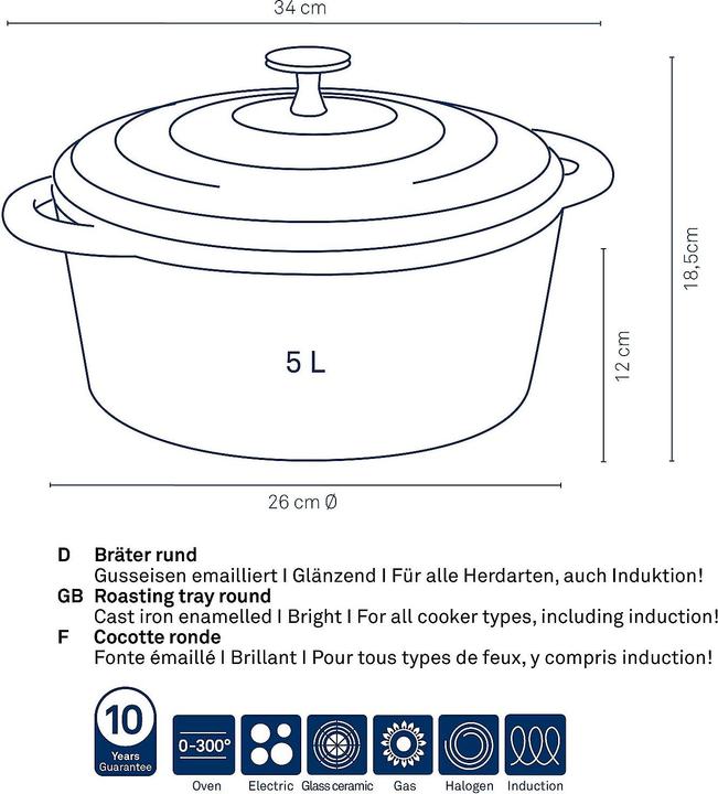 Productafbeelding Kela Calido (26 cm, Braadpan + kasserol, Gietijzer)