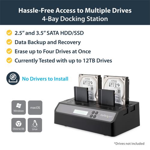 Produktbild StarTech 4 Bay Festplatten Kopierstation USB 3.0 / eSATA auf SATA - HDD 1:3 Duplikator - Standalone Festpl...