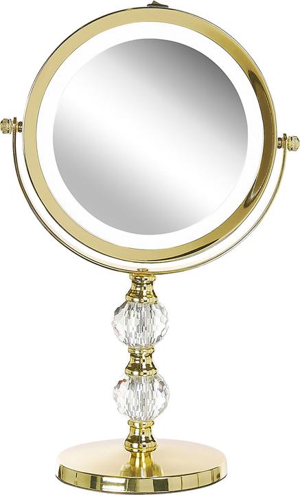 Produktbild Beliani Kosmetikspiegel gold mit LED-Beleuchtung ø 18 cm CLAIRA