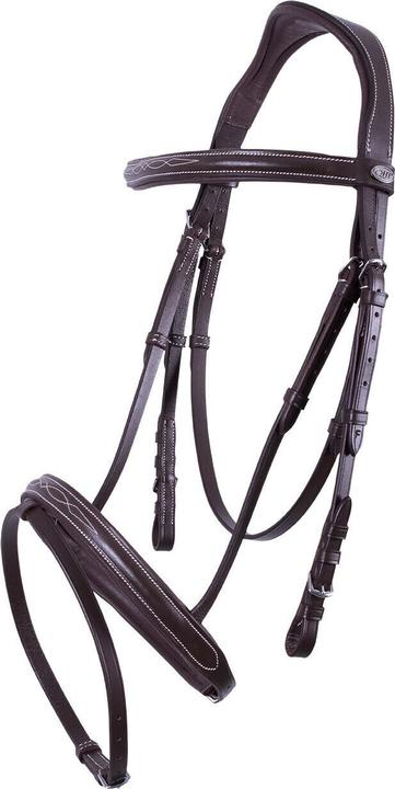 Qhp Riding bridles with decorative stitching