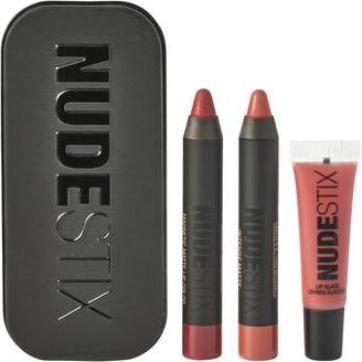 Actual product image Nudestix Red Hot Lips Mini Kit Royal Cream Lipstick - Burgundy 25 Ml & Nude 2 Ml