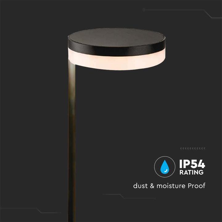 Produktbild V-TAC Solar LED-Poller-Aussenleuchte VT-1137, 2 W, 3000 K, IP54, schwarz (IP54)