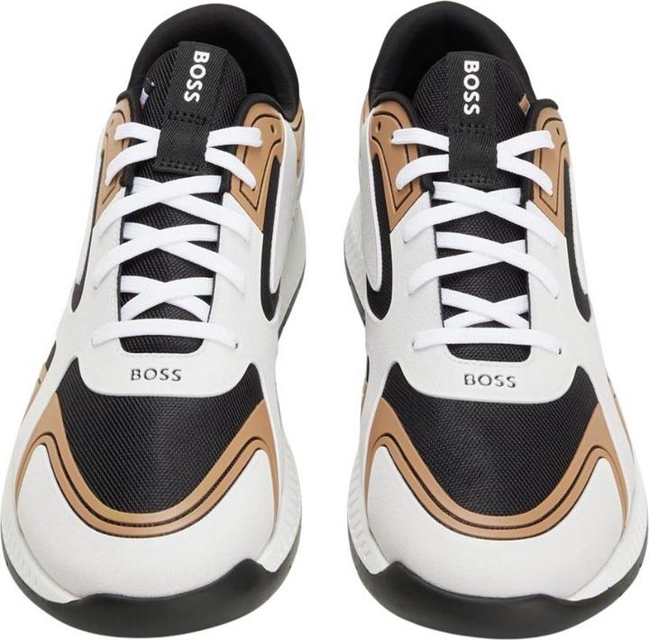Actual product image BOSS Mens Titanium Leather Running Trainers (38)