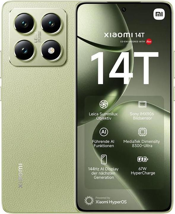 Produktbild Xiaomi 14T EU (256 GB, Lemon Green, 6.67", Dual SIM, 50 Mpx, 5G)