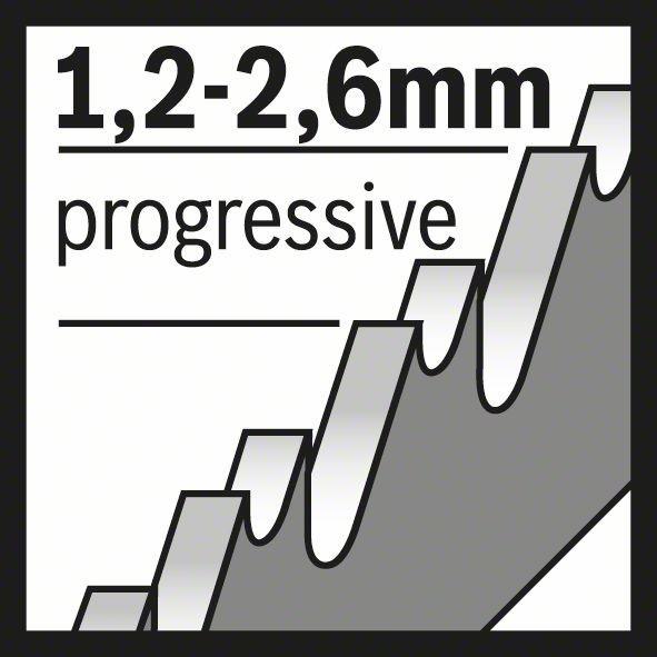 Actual product image Bosch Professional Zubehör PRO Metal thick and thin T123XF jigsaw blade, 100 mm, 3 pcs.