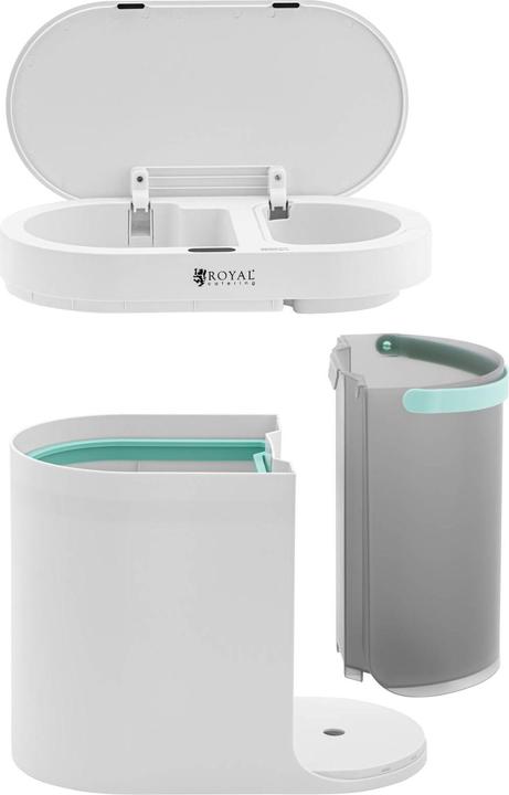 Produktbild Royal Catering Elektrischer Duo-Mülleimer mit Sensor automatischer Abfalleimer 10 L + 5 L (15 l)