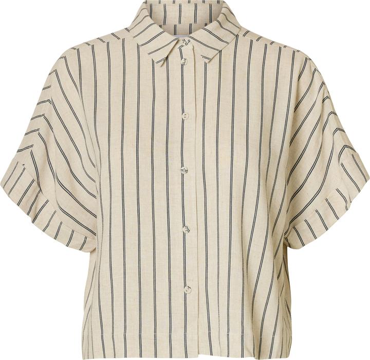 Produktbild Selected Femme Slfviva Ss Striped Cropped Shirt Noos (36)