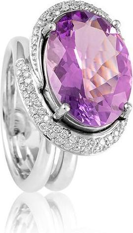 Breuning RING - E.AMETHYST/Brill. 0,381 Ct. H/si (52, 585/14 K Gold)