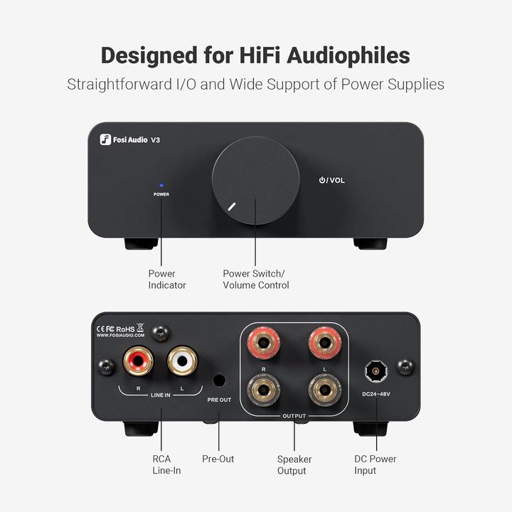 Actual product image Fosi Audio V3-48V (Amplifier)