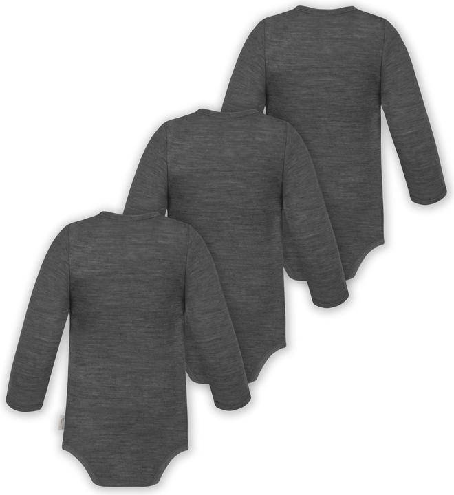 Image du produit Normani Lot de 3 Multipacks Body Bébé Mérinos Body à langer manches longues avec boutons - 9345 (68)