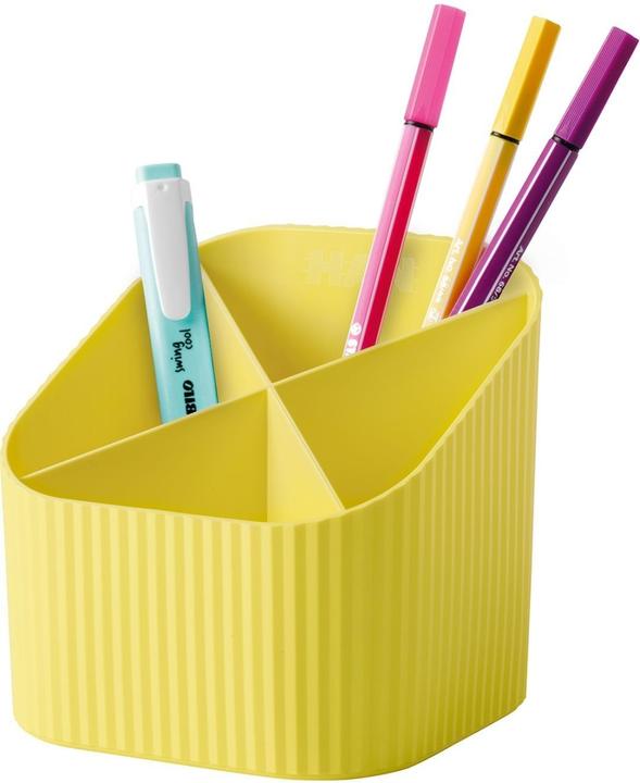 Produktbild Han Stifteköcher Re-X-LOOP, gelb 4 Fächer, 100% recycelter Öko-Kunststoff