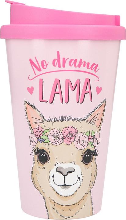 Depesche Kaffeebecher To-Go No Drama Lama rosa 0,35 l (350 ml, 1 x)