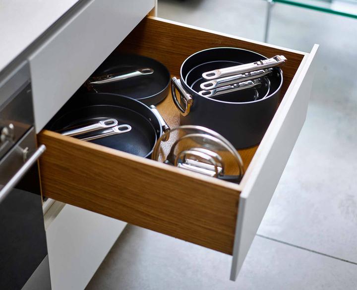 Actual product image Joseph Joseph Space saucepan retractable handle with lid D23cm (23 cm, Saucepan, Aluminium)