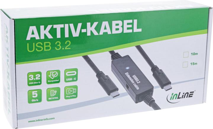 Actual product image InLine USB 3.2 Gen.1 active cable (10 m, USB 3.2 Gen 1, 5000 W)