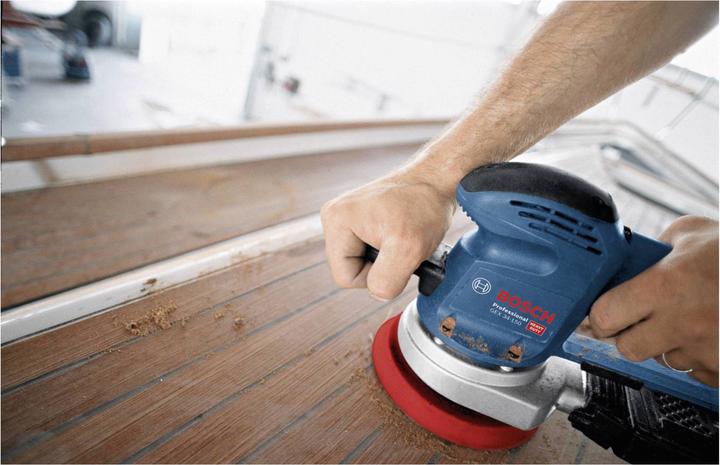 Actual product image Bosch Professional Random orbital sander GEX 34-150, sanding disc, 1 x paper dust bag, 1 x dust extraction pad. (Eccentric grinder, 340 W)