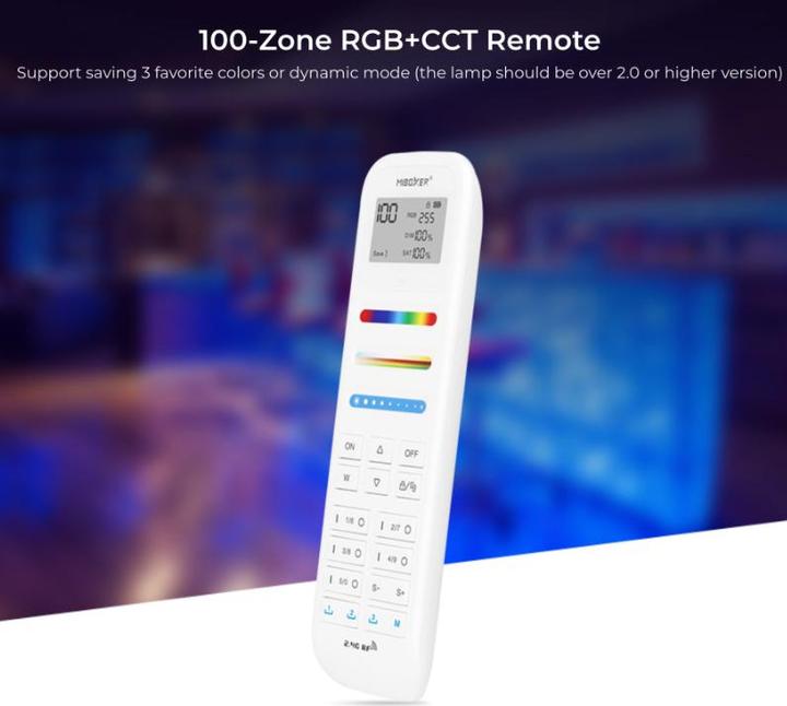 Image du produit Milight Télécommande 100 zones RGB+KW/WW (RGBCCT), support mural inclus