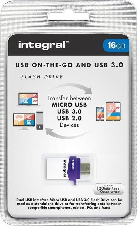 Image du produit Pendrive Micro Fusion, 16 Go (INFD16GBMIC3.0-OTG) (16 Go, USB-A, Micro USB-A)