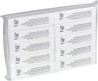 Peggy Sage PEGGY SAGE Pack Of 10 White Sanding Nail Blocks komplet bloków polerskich do paznokci Biały 10szt