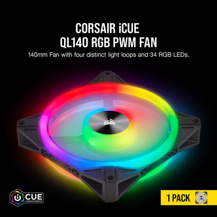 Image du produit Corsair iCUE QL140 RGB (140 mm, 1 x)