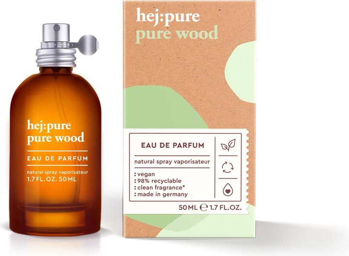 Hej:pure Pure Wood Eau de Parfum Natural Spray (Eau de Parfum, 50 ml)