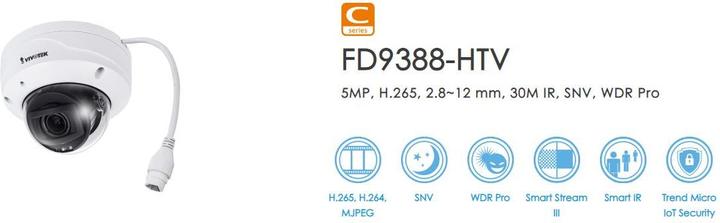 Image du produit Vivotek FD9388-HTV Caméra de surveillance réseau (2560 x 1920 pixels)