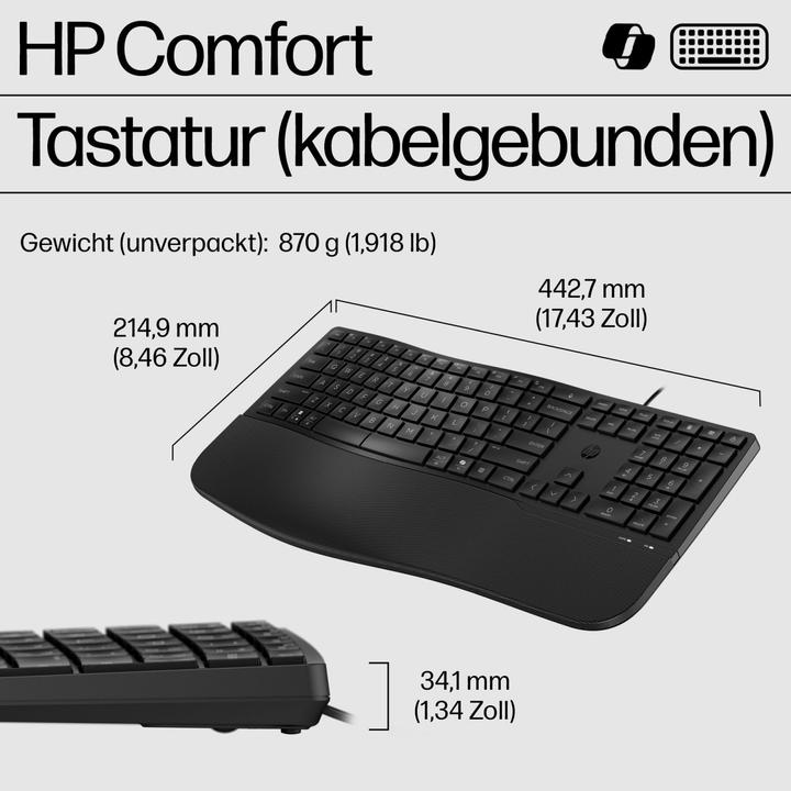 Image du produit HP 485 CFT WD KBD DE (DE, Filaire)