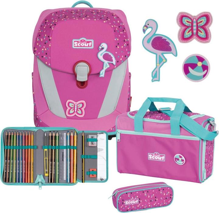 Actual product image Scout Sunny Set II School Backpack Set Flamingo (19.50 l)