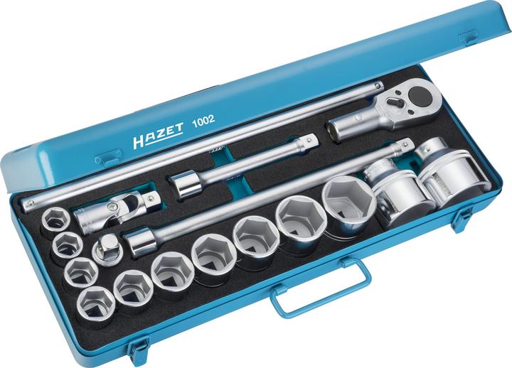 HAZET Steckschlüssel-Satz 1002 - Vierkant hohl 20 mm (3/4 Zoll) - Anzahl Werkzeuge: 1 (22 mm, 54 mm, 27 mm, 39 mm, 44 mm, 48 mm, 60 mm, 38 mm, 41 mm, 40 mm, 35 mm, 56 mm, 55 mm, 57 mm, 25 mm, 26 mm, 23 mm, 52 mm, 37 mm, 34 mm, 29 mm, 33 mm, 42 mm, 28 mm, 47 mm, 46 mm, 50 mm, 45 mm, 49 mm, 32 mm, 31 mm, 43 mm, 58 mm, 36 mm, 30 mm, 24 mm)