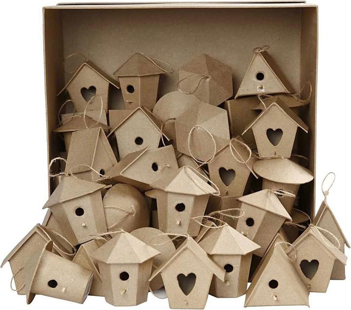Actual product image Creativ Company Vogelhuisjes Papier-maché, 60st.