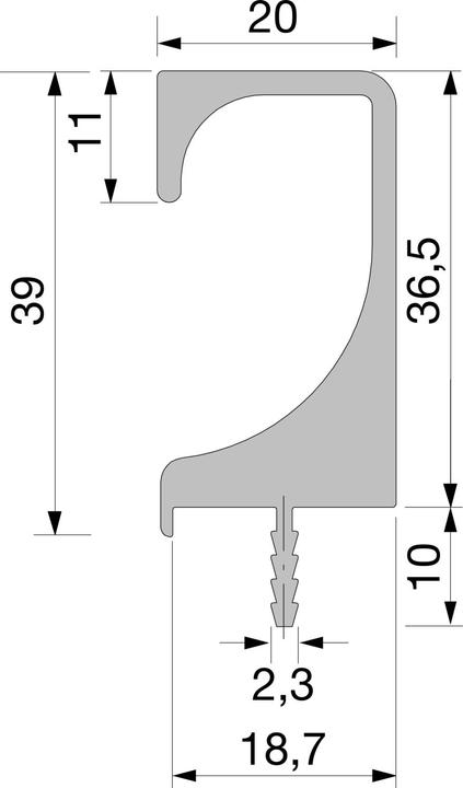 Produktbild Schüco Griffleiste Abellio Länge 445 mm, Aluminium silber eloxiert