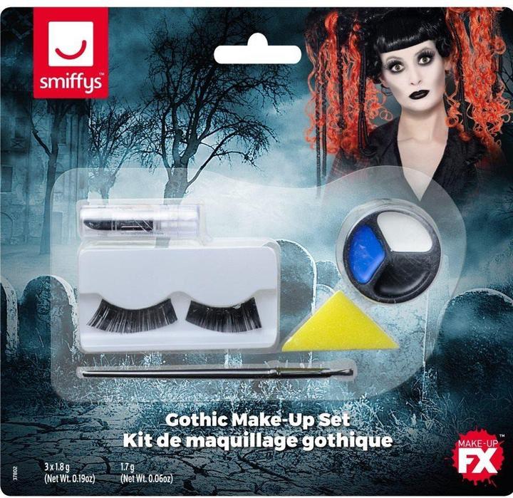 Actual product image Smiffys Gothic Makeup Set (Artificial eyelashes)