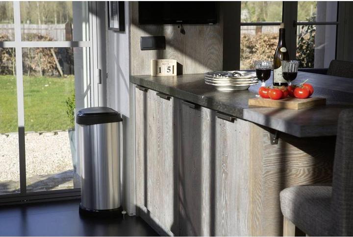 Image du produit Curver DECOBIN Poubelle 40L avec poussoir argent métallique (40 l)