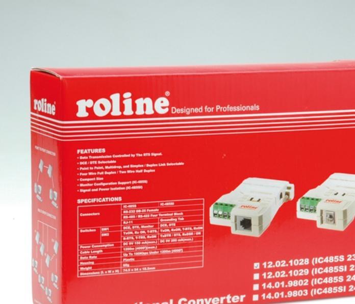 Image du produit Roline Convertisseur RS232-RS485, sans isolation galvanique. séparation